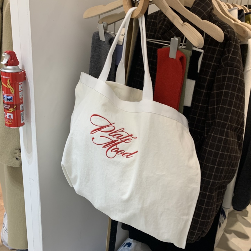 PLATE韓國代購㊣女裝新款25秋冬人氣推薦時尚熱賣手提包刺繡PLATE手提包圖色1