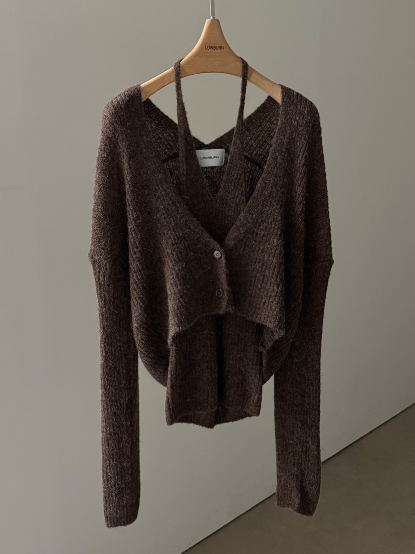 LOWBURN韓國代購㊣女士新款時尚推薦人氣套裝兩件套羊駝套裝LOWBURN套裝圖色4