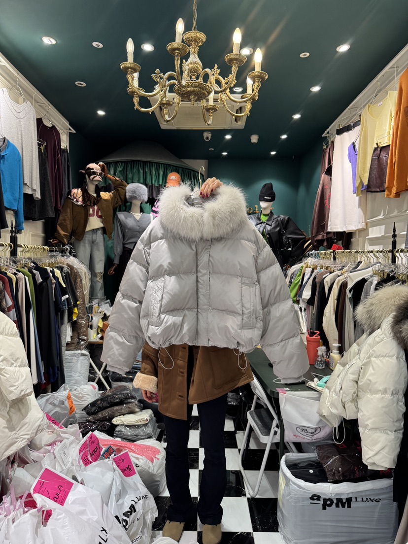 3COLOR韓國代購㊣女士新品人氣短款羽絨服毛領可拆可拆卸鴨絨Three color短款羽絨服圖色2