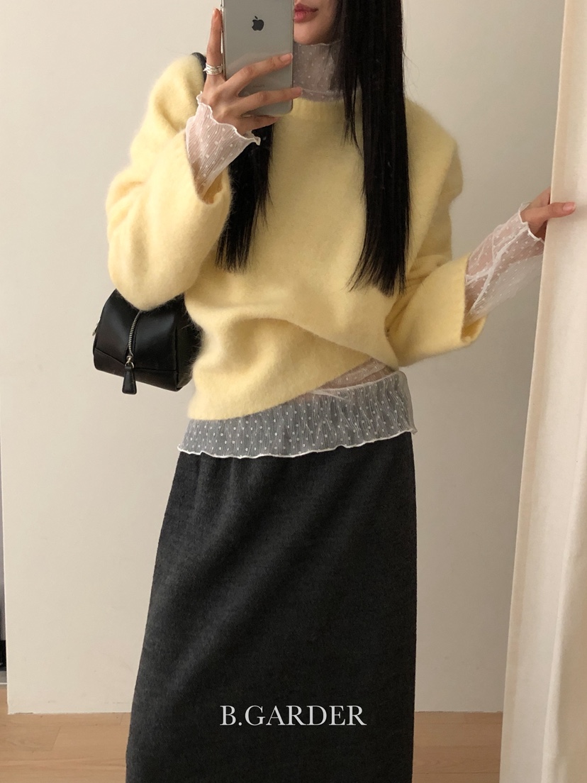 B_GARDER東大門㊣代購女裝新品休閑熱賣25秋冬襯衫蕾絲衫褶裥B.GARDER襯衫/蕾絲衫