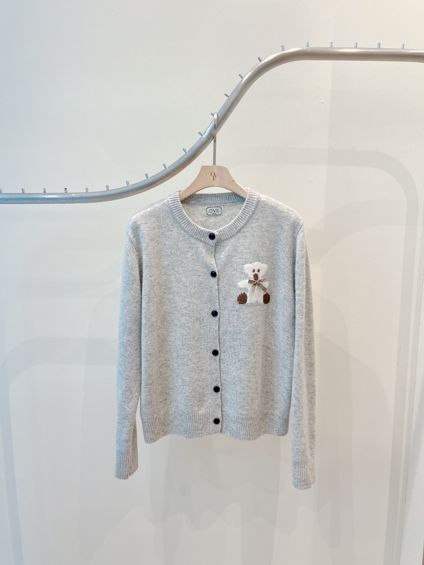 OVE韓國代購㊣女裝新品推薦時尚熱賣真品休閑人氣針織衫開衫OVE針織衫圖色2