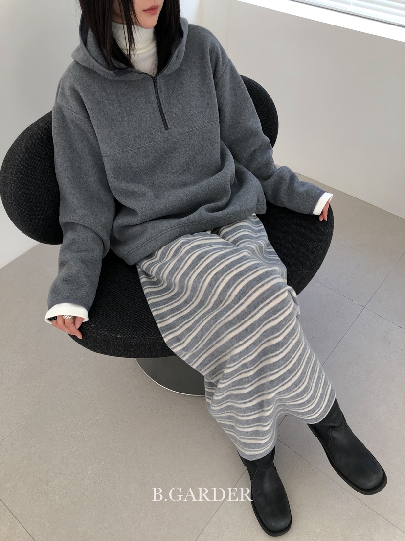 B_GARDER韓國直郵㊣女裝新款人氣時尚25秋冬推薦真品長裙條紋B.GARDER長裙