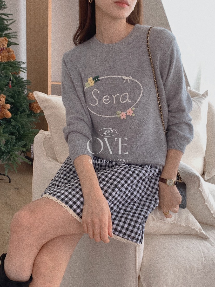 OVE東大門㊣代購女裝新品職業休閑推薦真品熱賣短裙心形絎縫OVE短裙