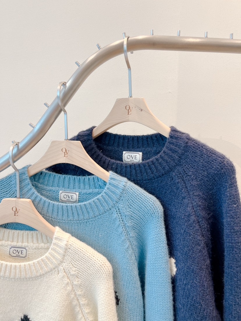 OVE韓國直郵㊣女裝新品職業人氣時尚推薦休閑25秋冬真品針織衫OVE針織衫