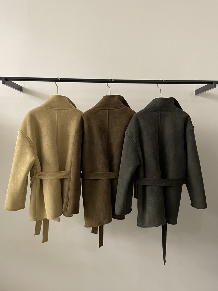 2DA/DARIMI-P韓國代購㊣女士新款時尚熱賣短款大衣含腰帶2DA/DARIMI-P短款大衣