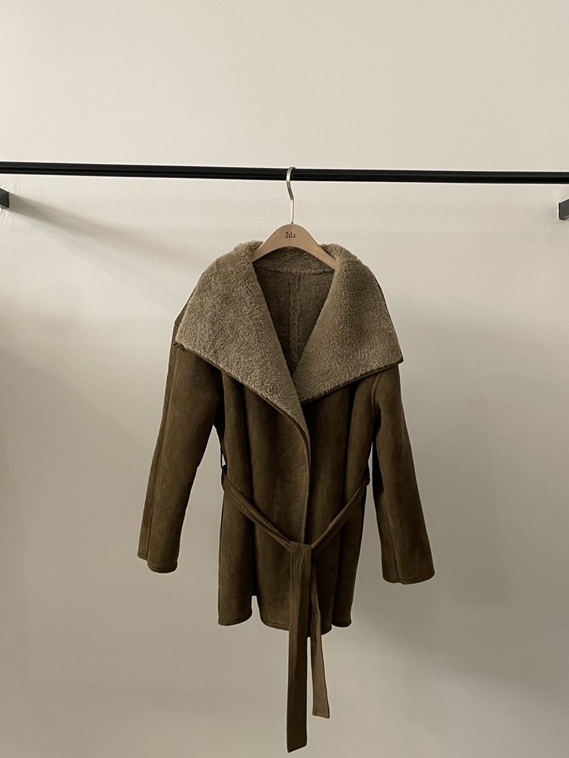 2DA/DARIMI-P韓國代購㊣女士新款時尚熱賣短款大衣含腰帶2DA/DARIMI-P短款大衣圖色2