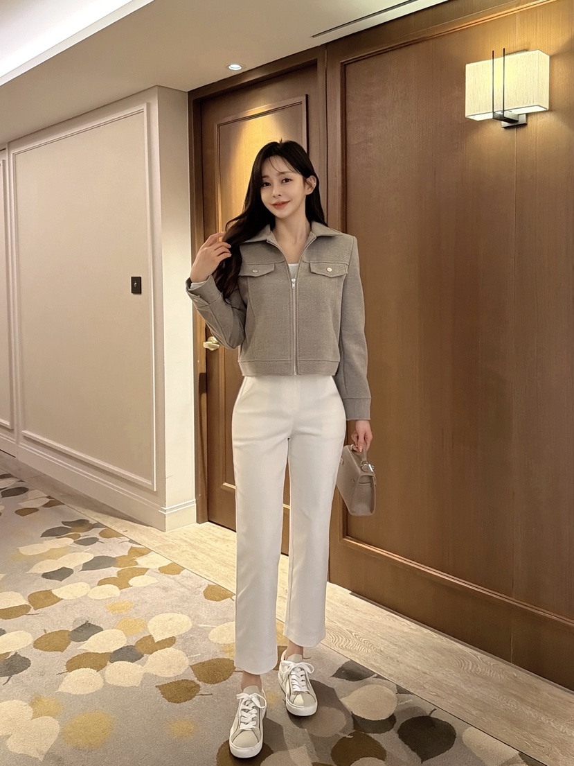 CLOTH韓國代購㊣女士新款時尚休閑真品推薦熱賣25秋冬休閑褲抓絨CLOTH休閑褲