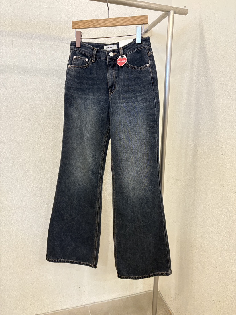 LUMIPLE韓國代購㊣女士新品人氣時尚熱賣職業25秋冬休閑牛仔褲LUMIPLE牛仔褲圖色1