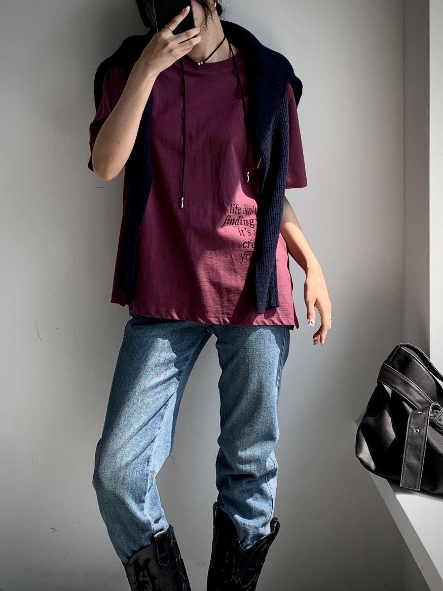 DAVICHI東大門㊣直郵女士新款休閑熱賣真品時尚25秋冬推薦T恤DAVICHIT恤