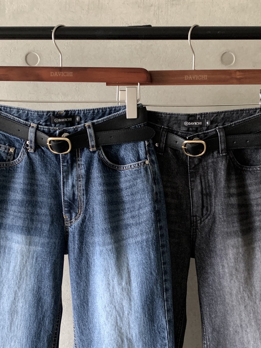 DAVICHI東大門㊣代購女裝新款職業時尚25秋冬牛仔褲含隨機腰帶DAVICHI牛仔褲