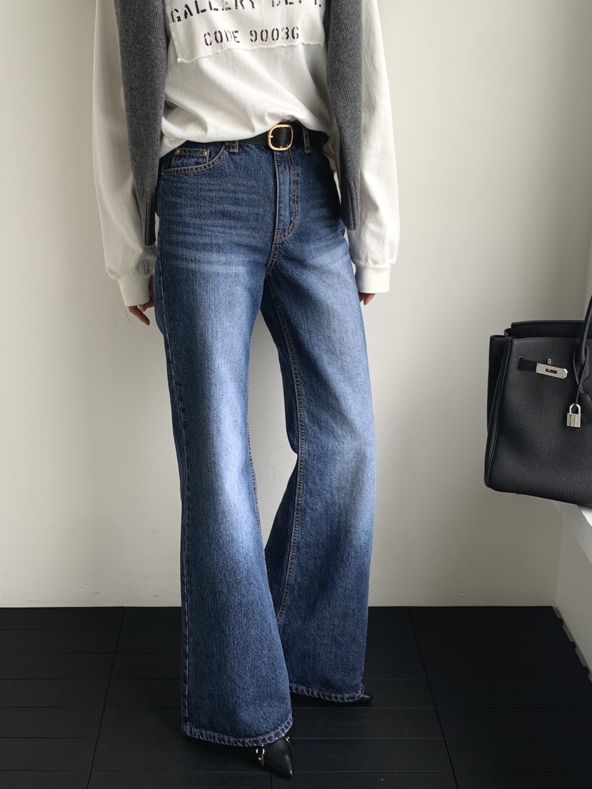 DAVICHI東大門㊣代購女裝新款職業時尚25秋冬牛仔褲含隨機腰帶DAVICHI牛仔褲