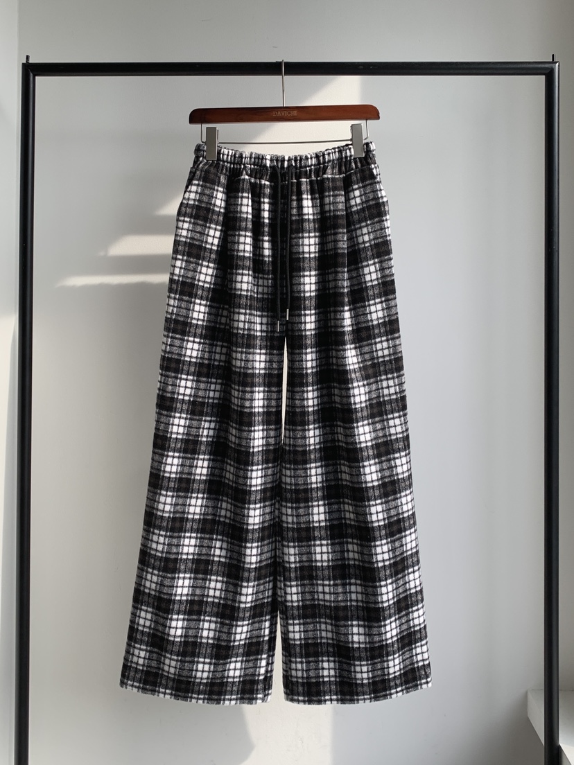 DAVICHI韓國代購㊣女士新款推薦人氣真品熱賣休閑休閑褲格子DAVICHI休閑褲圖色3