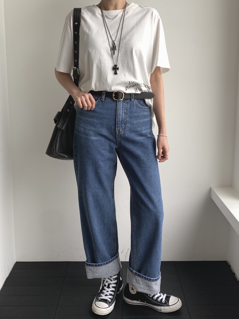 DAVICHI東大門㊣直郵女士新款25秋冬職業休閑牛仔褲含隨機腰帶DAVICHI牛仔褲