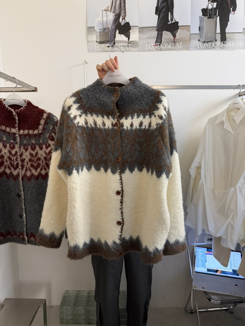 LONDON FLAT東大門㊣代購女裝新品25秋冬人氣時尚毛衣羊毛衫LONDON FLAT毛衣圖色1