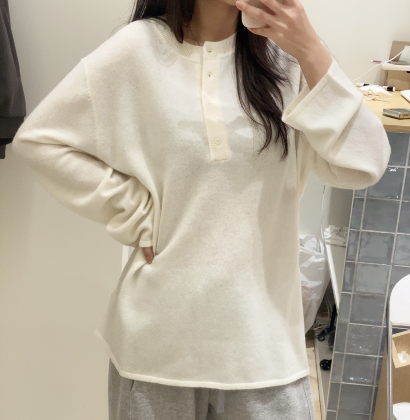 LOVE ROSIE東大門㊣直郵女裝新款熱賣長袖T恤含腰繩羊毛紐扣LOVE ROSIE長袖T恤圖色1