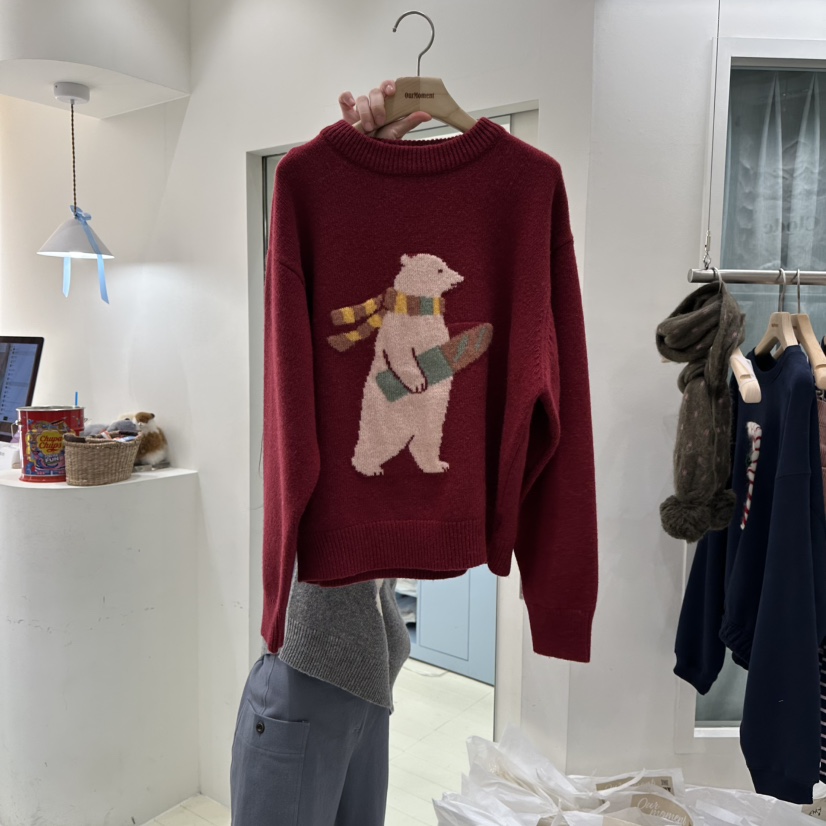 OURMOMENT東大門㊣實拍女士新品熱賣25秋冬真品針織衫不含內搭OURMOMENT針織衫圖色2