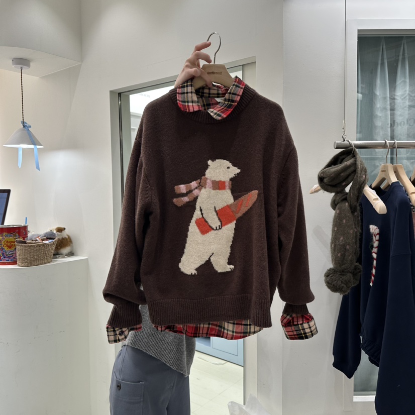 OURMOMENT東大門㊣實拍女士新品熱賣25秋冬真品針織衫不含內搭OURMOMENT針織衫圖色3