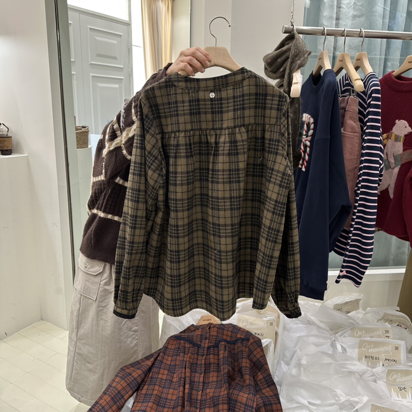 OURMOMENT東大門㊣直郵女士新款真品熱賣25秋冬休閑襯衫蕾絲衫OURMOMENT襯衫/蕾絲衫