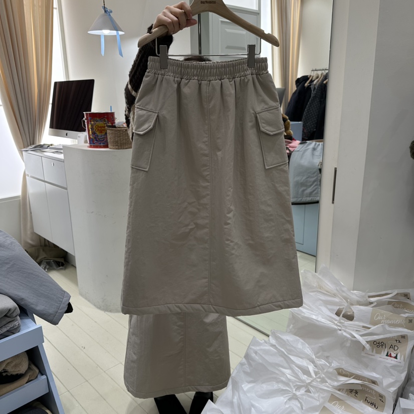 OURMOMENT韓國代購㊣女裝新款休閑熱賣時尚職業推薦25秋冬長裙OURMOMENT長裙圖色3