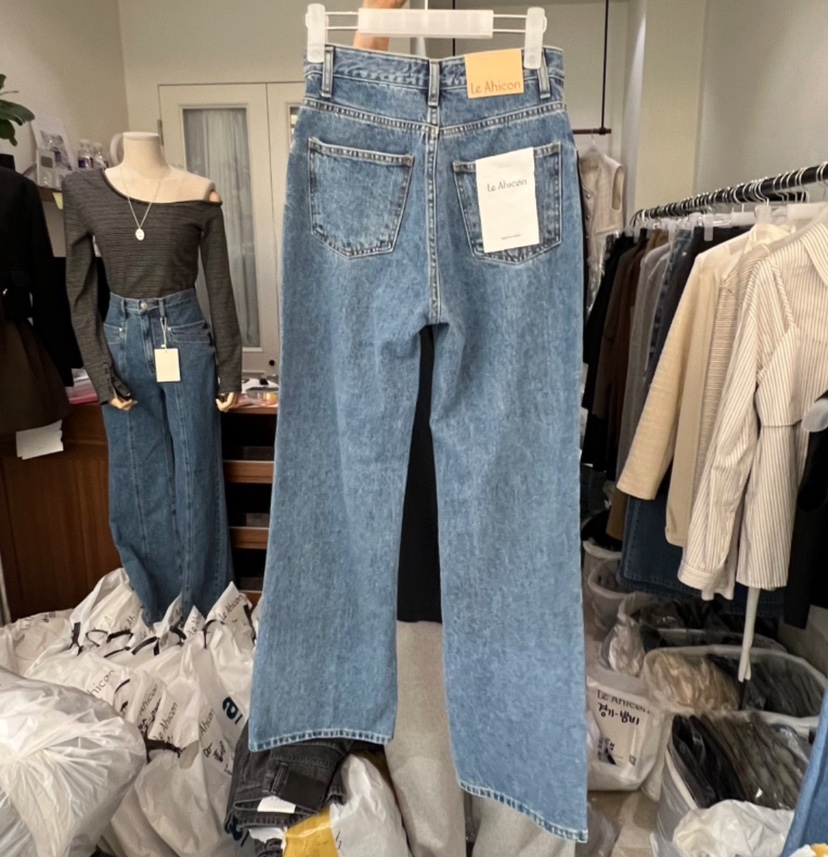 LE AHICON韓國直郵㊣女裝新款人氣真品25秋冬推薦牛仔褲加絨Le Ahicon牛仔褲