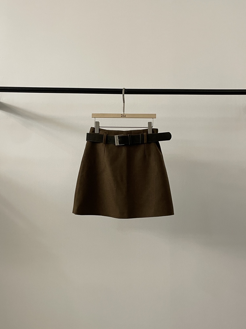 2DA/DARIMI-P東大門㊣實拍女裝新品休閑真品推薦短裙含腰帶2DA/DARIMI-P短裙圖色1棕色