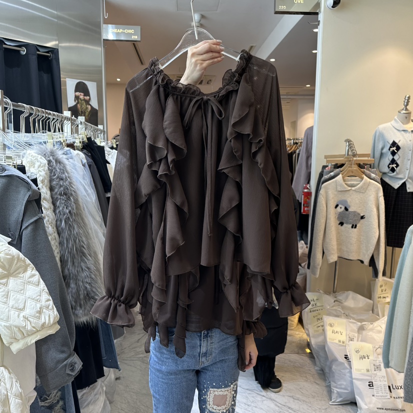 CHEAP-CHIC東大門㊣直郵女士新款熱賣推薦休閑真品襯衫蕾絲衫CHEAP-CHIC/CHARLES THE SECOND襯衫/蕾絲衫圖色2