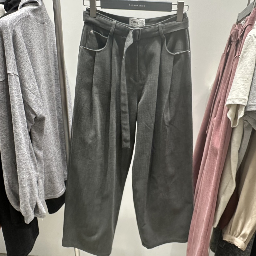 TARABY MOTION韓國代購㊣女士新款熱賣25秋冬休閑褲含腰帶TARABY MOTION休閑褲圖色1