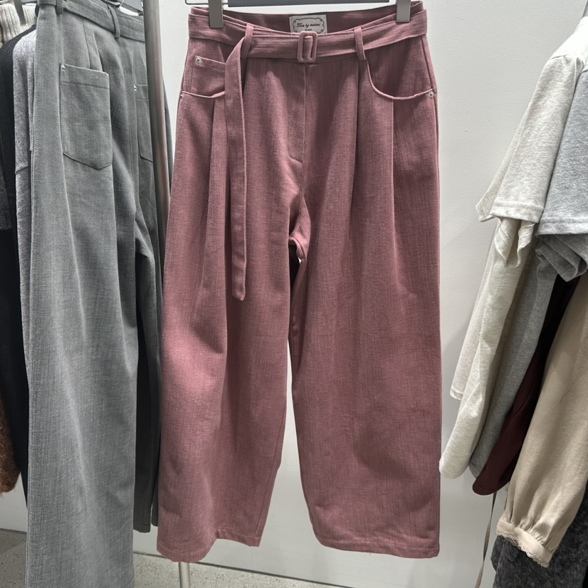 TARABY MOTION韓國代購㊣女士新款熱賣25秋冬休閑褲含腰帶TARABY MOTION休閑褲圖色2