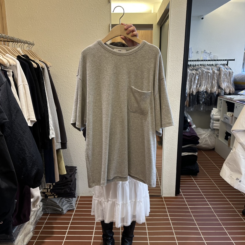 CHOI-L韓國直郵㊣女裝新款休閑推薦人氣時尚真品T恤口袋抓絨CHOIT恤圖色2