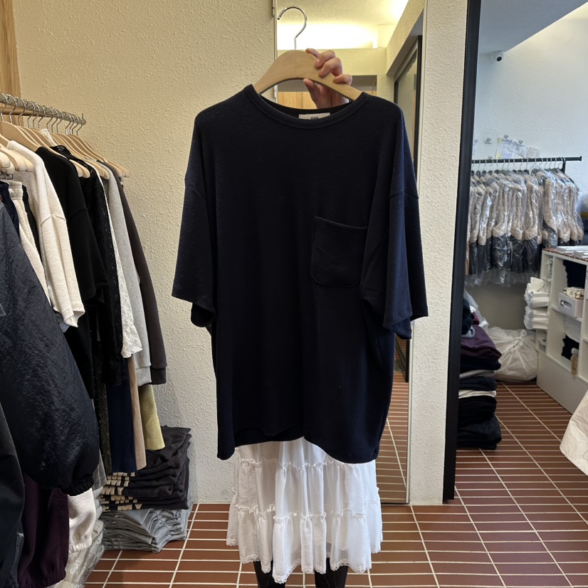 CHOI-L韓國直郵㊣女裝新款休閑推薦人氣時尚真品T恤口袋抓絨CHOIT恤圖色3深藍色