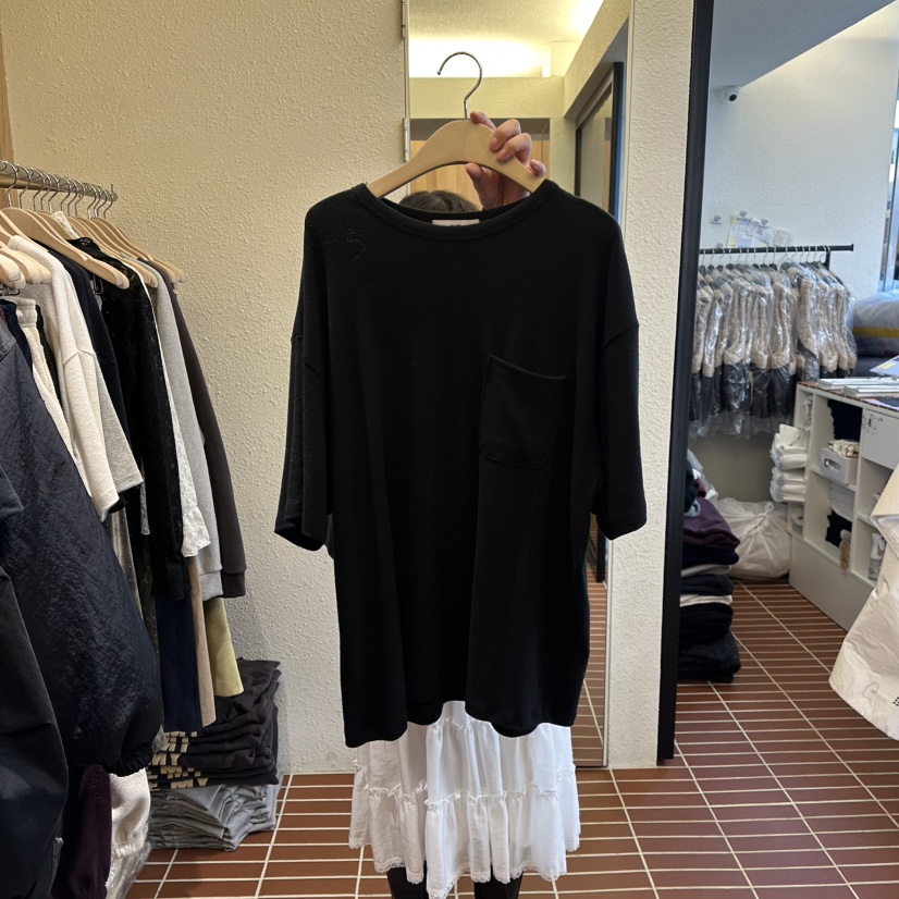 CHOI-L韓國直郵㊣女裝新款休閑推薦人氣時尚真品T恤口袋抓絨CHOIT恤圖色4黑色