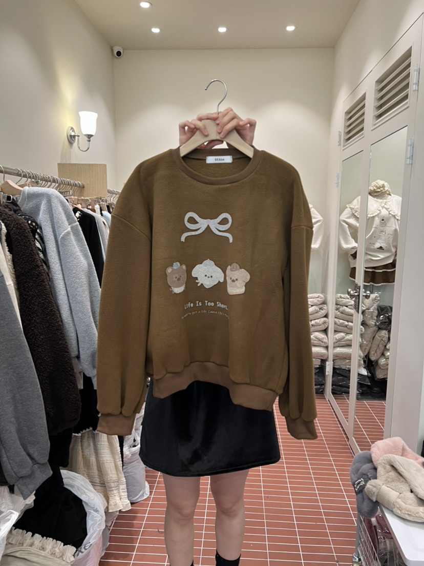 BE&amp;BE韓國代購㊣女裝新款推薦熱賣25秋冬時尚休閑衛衣BE&be衛衣圖色2