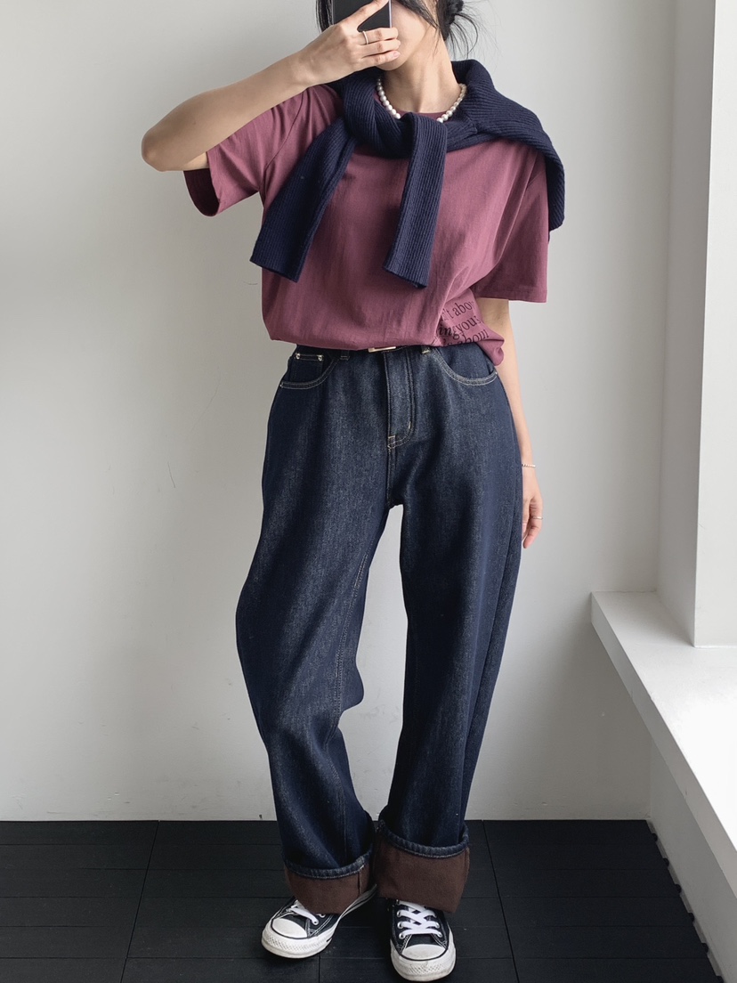 DAVICHI東大門㊣代購女裝新款熱賣職業休閑牛仔褲含隨機腰帶DAVICHI牛仔褲