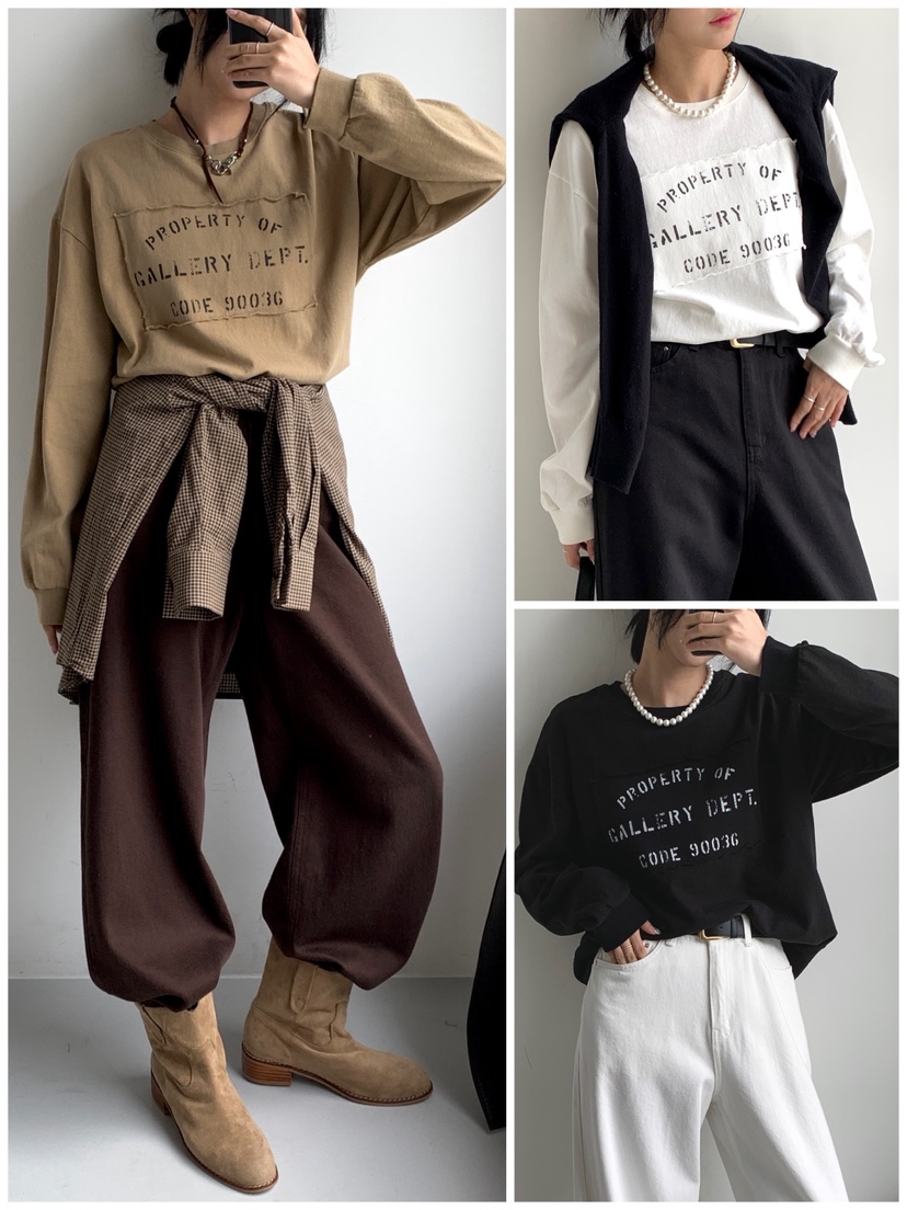 DAVICHI東大門㊣實拍女裝新款人氣熱賣休閑時尚職業長袖T恤DAVICHI長袖T恤