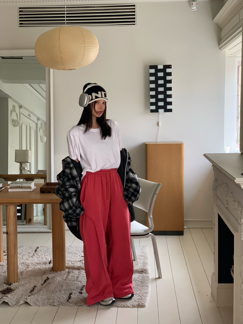 REVE CITE-L韓國代購㊣女裝新款人氣25秋冬時尚休閑褲短款REVE CITE休閑褲