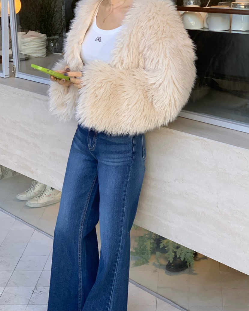 REVE CITE-L東大門㊣代購女士新款推薦休閑時尚熱賣夾克毛皮REVE CITE夾克