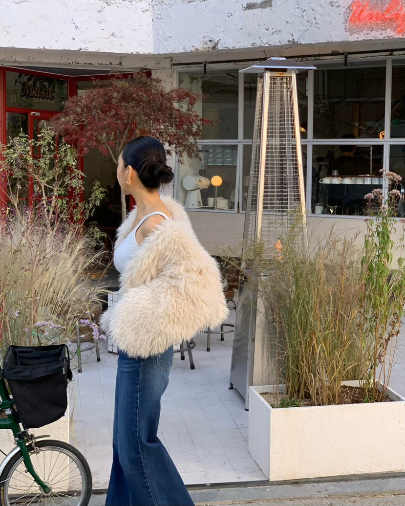 REVE CITE-L東大門㊣代購女士新款推薦休閑時尚熱賣夾克毛皮REVE CITE夾克