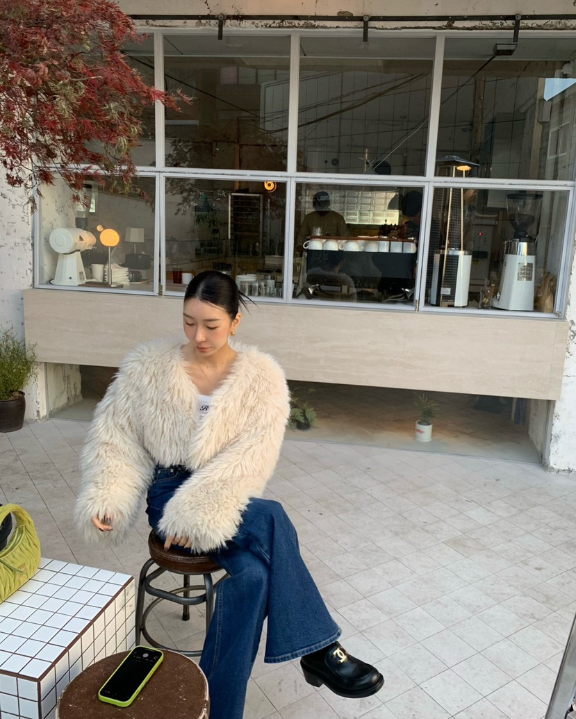 REVE CITE-L東大門㊣代購女士新款推薦休閑時尚熱賣夾克毛皮REVE CITE夾克