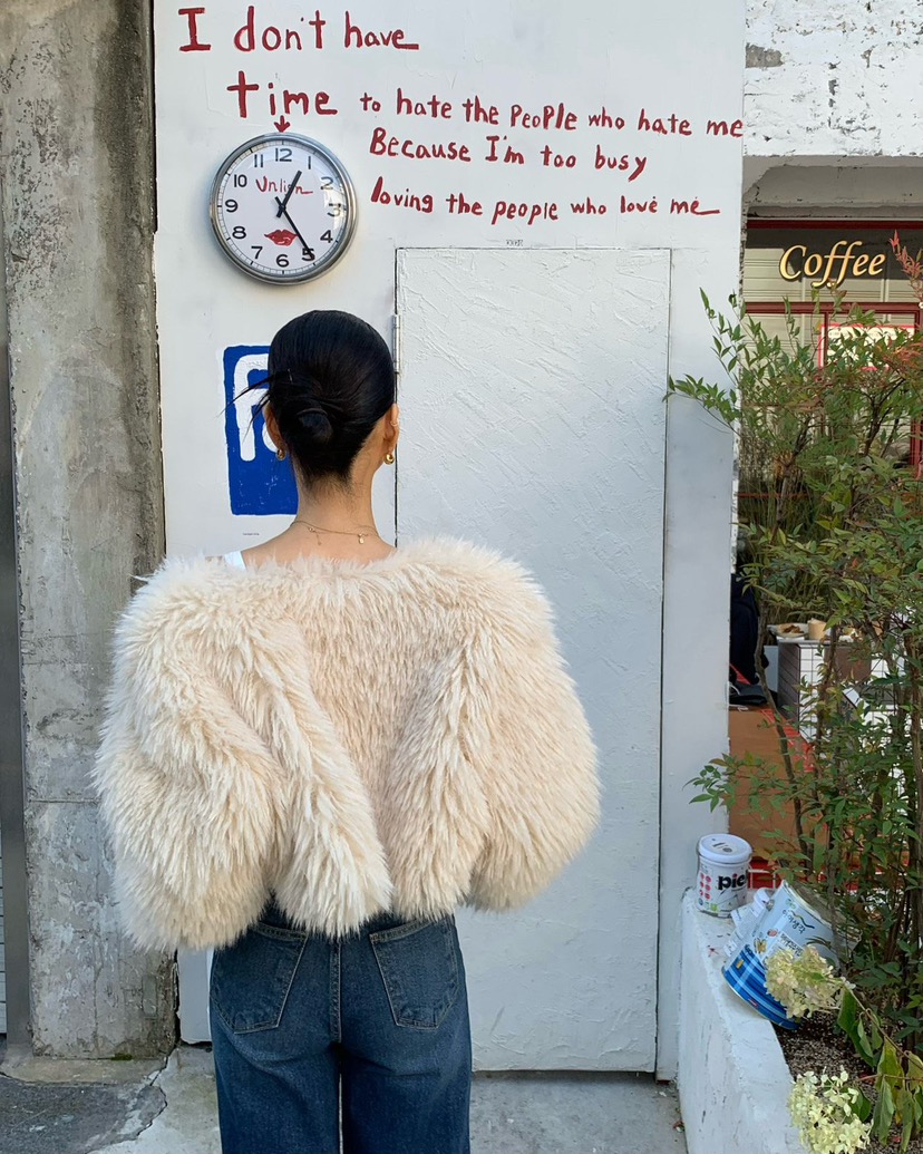 REVE CITE-L東大門㊣代購女士新款推薦休閑時尚熱賣夾克毛皮REVE CITE夾克