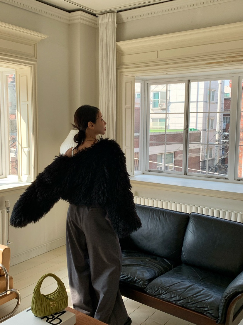 REVE CITE-L東大門㊣代購女士新款推薦休閑時尚熱賣夾克毛皮REVE CITE夾克