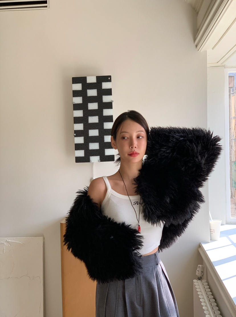 REVE CITE-L東大門㊣代購女士新款推薦休閑時尚熱賣夾克毛皮REVE CITE夾克