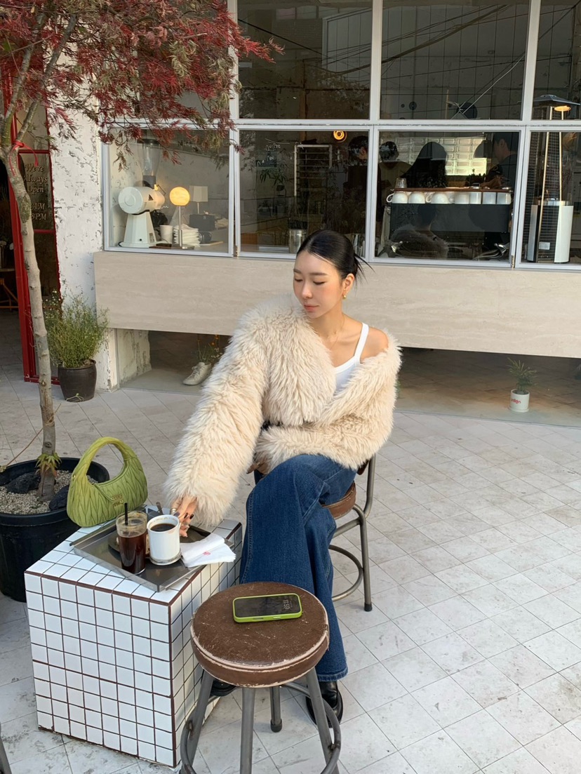 REVE CITE-L東大門㊣代購女士新款推薦休閑時尚熱賣夾克毛皮REVE CITE夾克圖色1