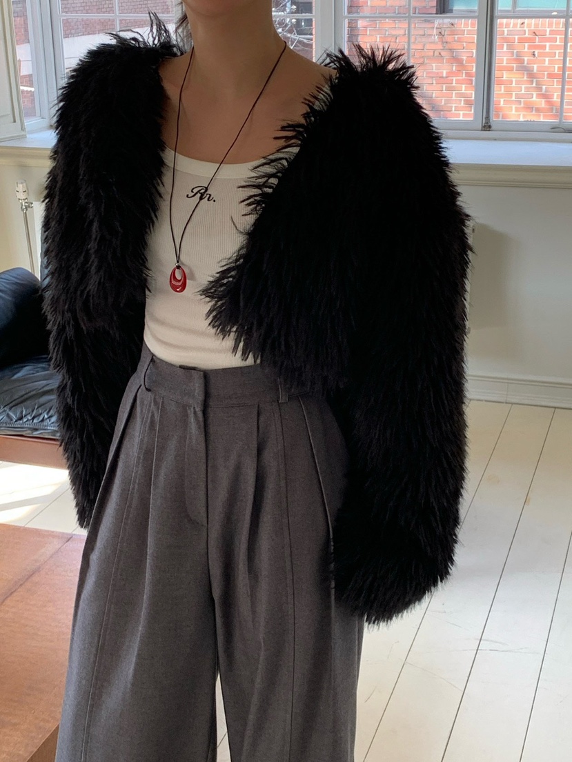 REVE CITE-L東大門㊣代購女士新款推薦休閑時尚熱賣夾克毛皮REVE CITE夾克圖色2