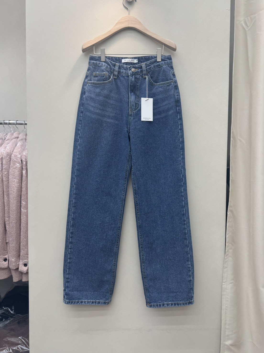 NOTHING韓國代購㊣女士新款推薦時尚25秋冬熱賣人氣休閑牛仔褲NOTHING牛仔褲圖色1