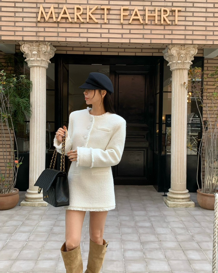 REVE CITE-L東大門㊣代購女士新款職業休閑時尚短裙粗花呢REVE CITE短裙