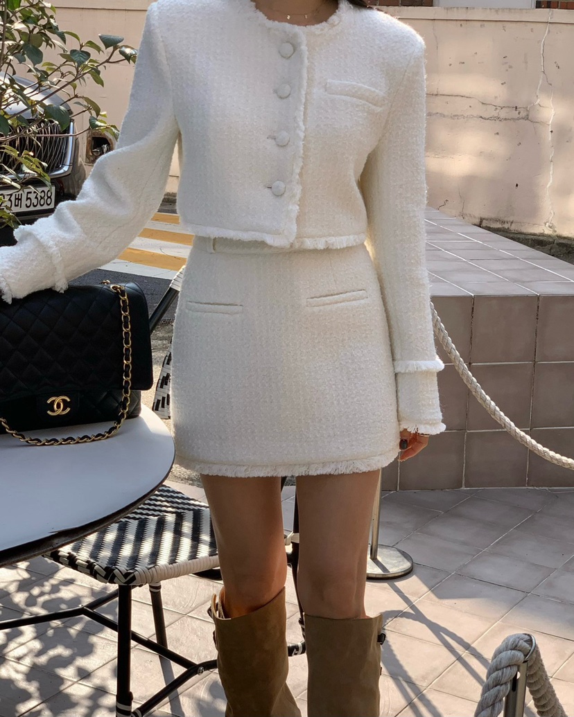 REVE CITE-L東大門㊣代購女士新款職業休閑時尚短裙粗花呢REVE CITE短裙