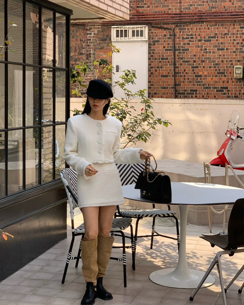 REVE CITE-L東大門㊣代購女士新款職業休閑時尚短裙粗花呢REVE CITE短裙