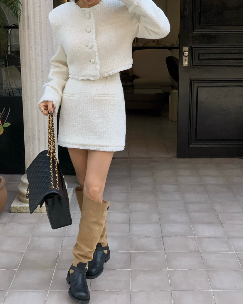 REVE CITE-L東大門㊣代購女士新款職業休閑時尚短裙粗花呢REVE CITE短裙