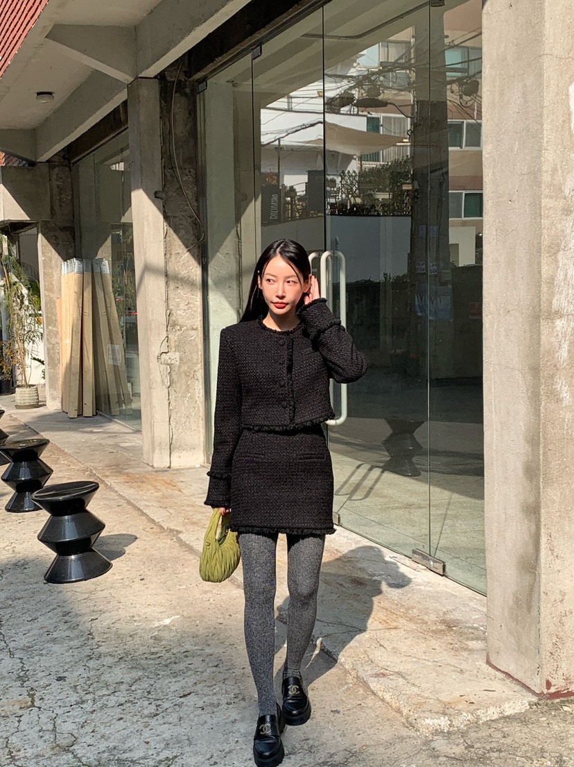 REVE CITE-L東大門㊣代購女士新款職業休閑時尚短裙粗花呢REVE CITE短裙