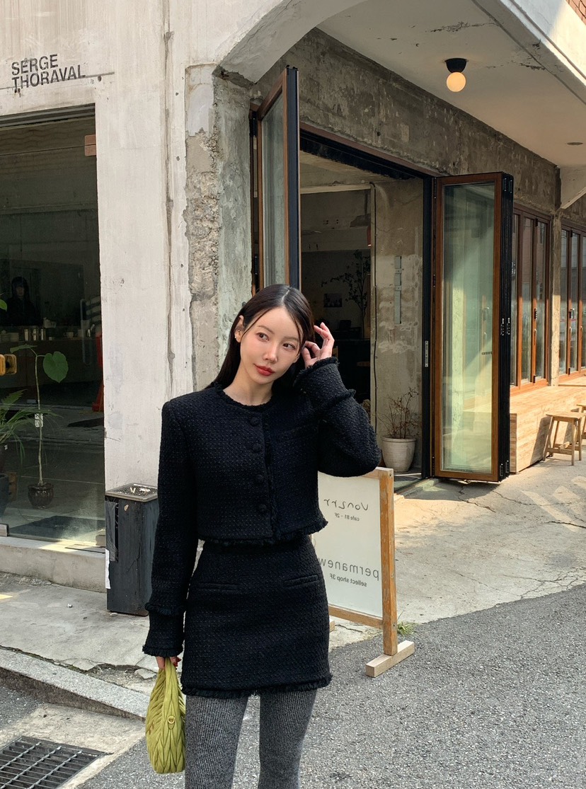 REVE CITE-L東大門㊣代購女士新款職業休閑時尚短裙粗花呢REVE CITE短裙